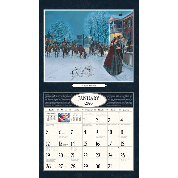 Lang Civil War 2020 Calendar Wall D cor Wayfair Canada